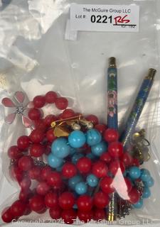 Costume Jewelry and Writing Pens