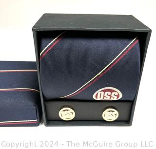 Commemorative Men's Tie & Cuff-link Set by A Royal & Co (Australia) "OSS" 