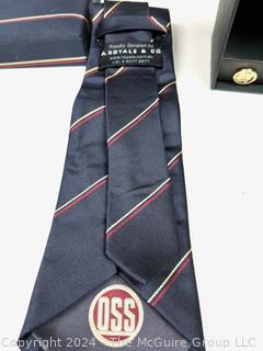 Commemorative Men's Tie & Cuff-link Set by A Royal & Co (Australia) "OSS" 