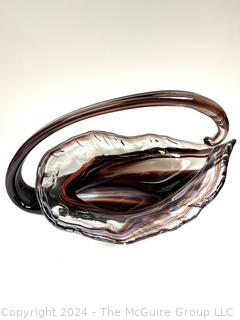 Hand Blown Murano Art Glass Cornucopia Dish