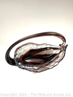 Hand Blown Murano Art Glass Cornucopia Dish