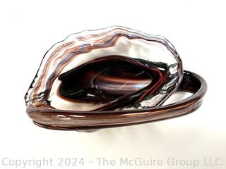 Hand Blown Murano Art Glass Cornucopia Dish