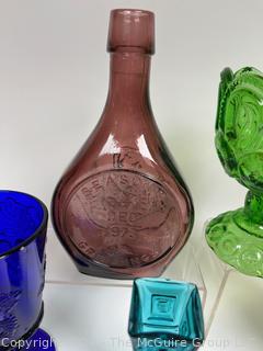 Collection of Colored Art Glass Including Fenton. 