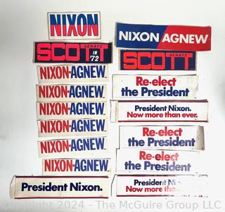 Political Bumper Stickers Nixon Agnew, Scott For Senate