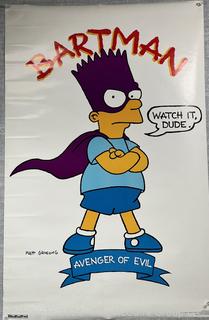 1990 "Bartman" No. 148 The Simpsons Wall Poster 