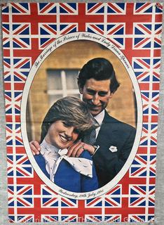 Commemorative Souvenir Poster from Prince Charles and Diana Wedding. 19 x 27"