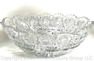 Clear Crystal Including Luster Candle Stick, Lidded Pedestal Bowl, Serving Bowl, Pitcher and Plates