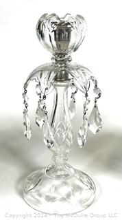 Clear Crystal Including Luster Candle Stick, Lidded Pedestal Bowl, Serving Bowl, Pitcher and Plates