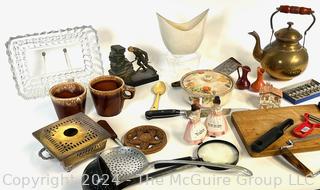 Group of Kitchen Items Including Utensils, Tools and Decorative Items.