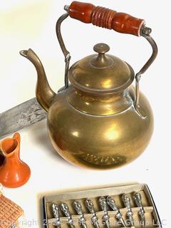 Group of Kitchen Items Including Utensils, Tools and Decorative Items.