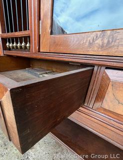 Eastlake Victorian Carved with Marble Top and Mirror Sideboard Server. 20 x 48 x 65"