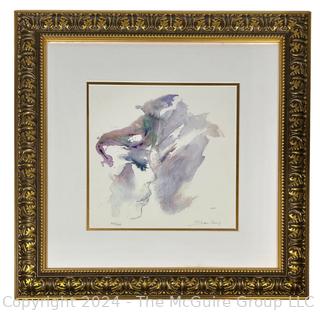 Framed Under Glass Seriolithograph Titled Dans Un Miroir Casse Signed by French Artist Shan Merry.  21" square.   