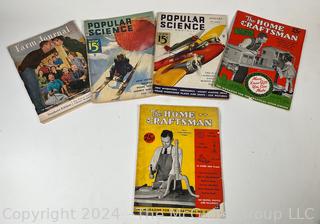 Five (5) Magazines Including Farm Journal, Popular Science and the Home Craftsman Magazines