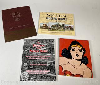 Four (4) Books Including Sears Houses Design Books , Dedication of the Fox Theater in WDC, and Wonder Woman Comics