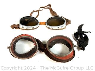 Two (2) Vintage Motorcycle or Safety Goggles