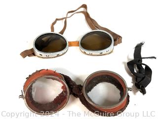 Two (2) Vintage Motorcycle or Safety Goggles