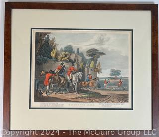 Framed Under Glass Hand Colored Aquatint Engraving, Plate 1, Bachelors Hall. By Francis Calcraft Turner (1795-1846) 20" x 23"