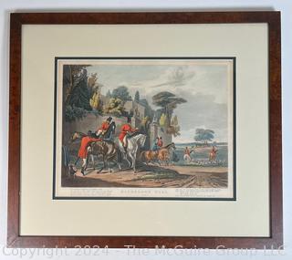 Framed Under Glass Hand Colored Aquatint Engraving, Plate 1, Bachelors Hall. By Francis Calcraft Turner (1795-1846) 20" x 23"