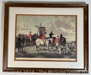 Framed Under Glass of "The Meet" by W. Shayer Engraved By C.R. Stock Published 1883 by G.P. McQueen 18" x 21"