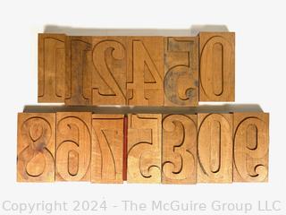 Group of Letterpress Print Blocks Numbers 6"