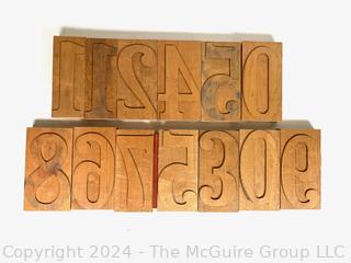 Group of Letterpress Print Blocks Numbers 6"