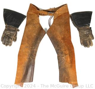 Gauntlet Motorcycle Gloves and Leather Riding Chaps