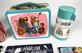 Disney World Lunch Box with Aladdin Thermos and Magician Toys Including "X-Ray Glasses" 