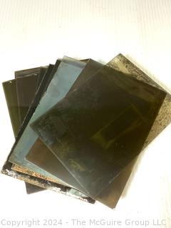 Antique Glass Photo Negative Plates, circa 1900 Including Architecture and Landscapes