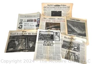 Reprinted Newspaper Editions from the Sinking of the Titanic and Other Events.