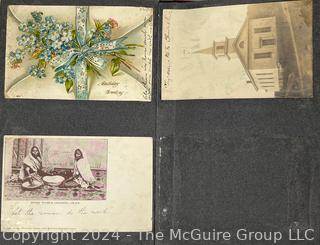 Turn of the Century Scrap Book of Annotated Post Cards.