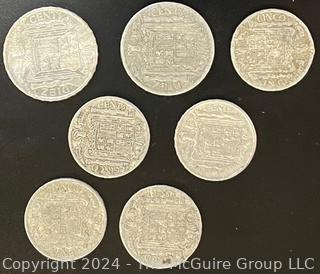 Seven (7) Spanish Coins 1940's