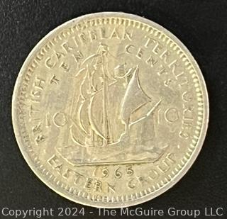 1965 Eastern Caribbean States 10 Cent Coin Golden Hind Ship