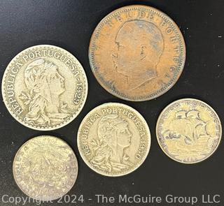 Five (5) Portuguese Escudo Coins (1888-1950) 