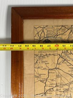 Framed Under Glass AAA Road Map of Washington DC, Baltimore and Surrounding Areas circa 1920's