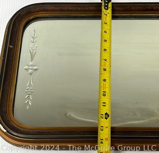 Etched Wall Mirror with Curved Top.  14" x 26".