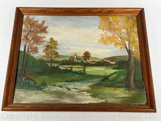 Framed Original Art of Landscape Signed Carlisle