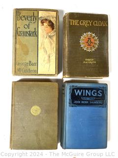 Four (4) Books Including Wings by John Monk Saunders, Beverly of Graustark, The Grey Cloak by Harold MacGrath.  