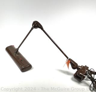 Mid Century Industrial Desk Lamp with Articulated Arm. Works