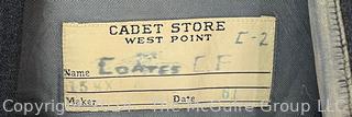 Vintage West Point Cadet Store Long Sleeve Charcoal Gray Button Front Shirt.  Stored in mothballs.