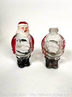 Two (2) Santa Claus Candy Containers JH Millstrin Co. One missing top. Some Original Paint