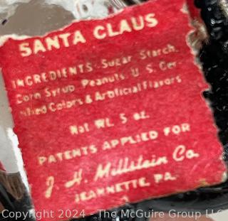 Two (2) Santa Claus Candy Containers JH Millstrin Co. One missing top. Some Original Paint