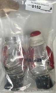 Two (2) Santa Claus Candy Containers JH Millstrin Co. One missing top. Some Original Paint