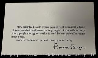 White House Memo Pad and Twelve (12) Printed Thank You Cards from Ronald Reagan Embossed with the Seal of the President