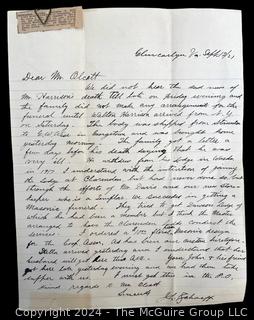 Letters from the Olcott Family of Georgetown and Glencarlyn VA circa 1880's