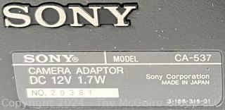 SONY Digital Video Camera Model DXC-D-30 #18129 and SHOC-STOP Container with Wheels. Measures 21 x 13 x 33". Untested