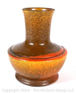 Mid Century Orange Glaze Vase By York Pottery