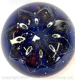 Robert Eickholt Signed Hand Blown Glass Paperweight Dated 1995.