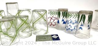 Group of Mid Century Glassware and Juice Glasses