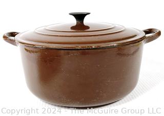 Brown Le Creuset Enameled Cast Iron Dutch Oven Casserole 