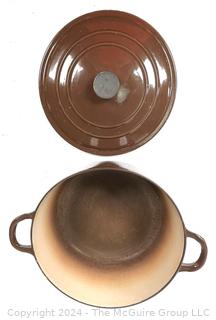 Brown Le Creuset Enameled Cast Iron Dutch Oven Casserole 